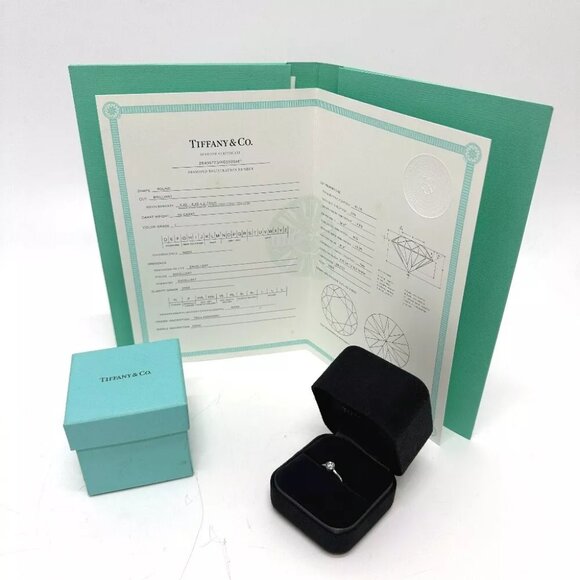 TIFFANY&Co. Bisset Diamond D0.33ct Ring Pt950 Silver - Picture 9 of 12